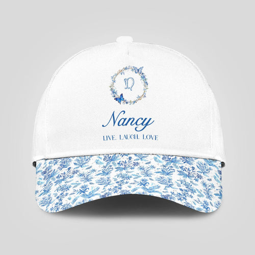 Live Laugh Love Blue Flowers Cap NANCY 13K1 C50PF