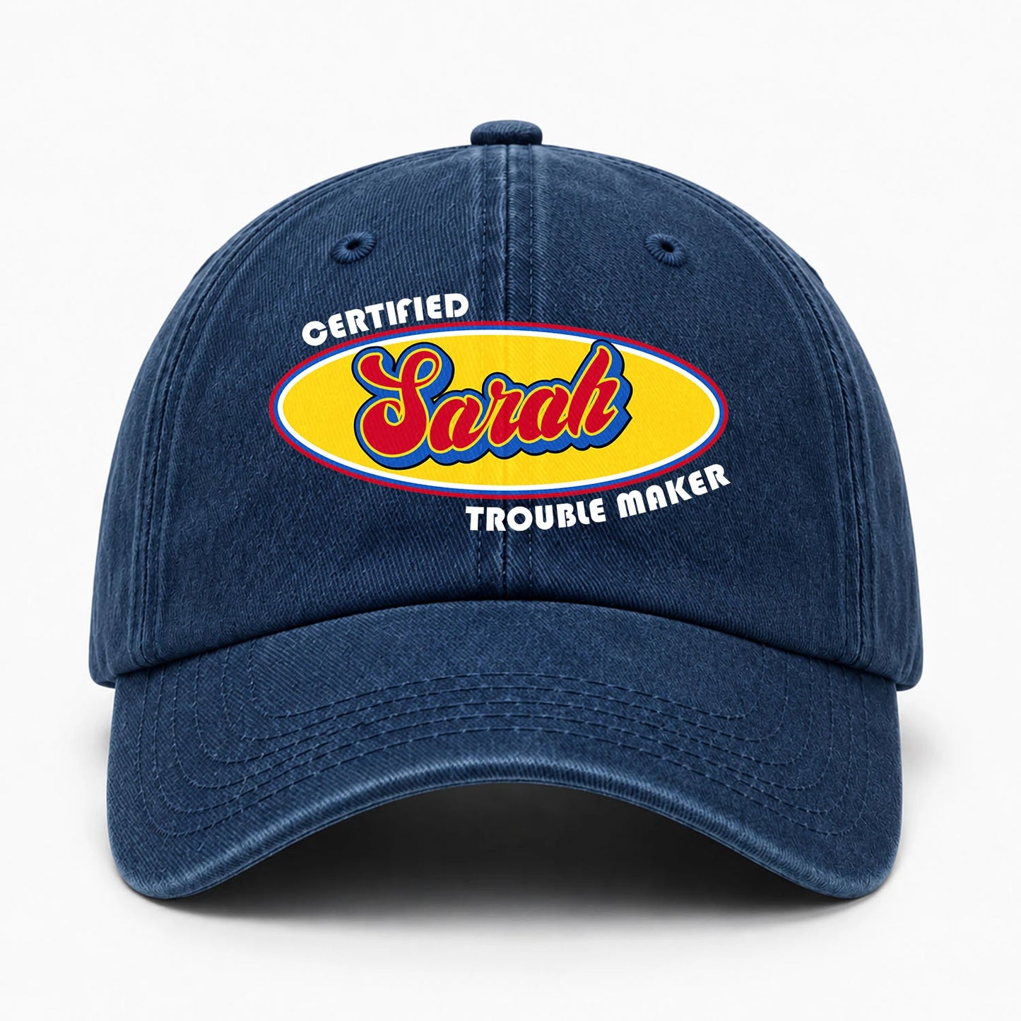 Certified Your Name Trouble Maker Washed Cap SARAH 13K1 C73PF