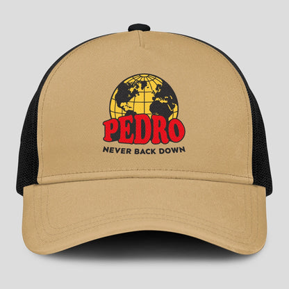 Never Back Down World Logo Khaki Mesh Cap PEDRO 13K1 C212PF