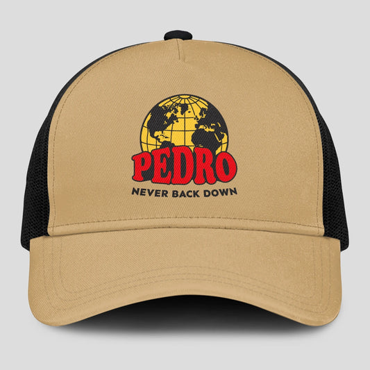 Never Back Down World Logo Khaki Mesh Cap PEDRO 13K1 C212PF