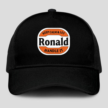 Keep Calm & Let Your Name Handle It Black Mesh Cap RONALD 13K1 C199PF