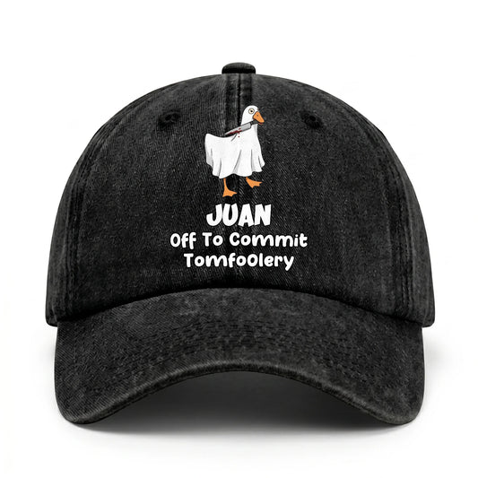 Off To Commit Tomfoolery Funny Goose Washed Cap JUAN 13K1 C131PF