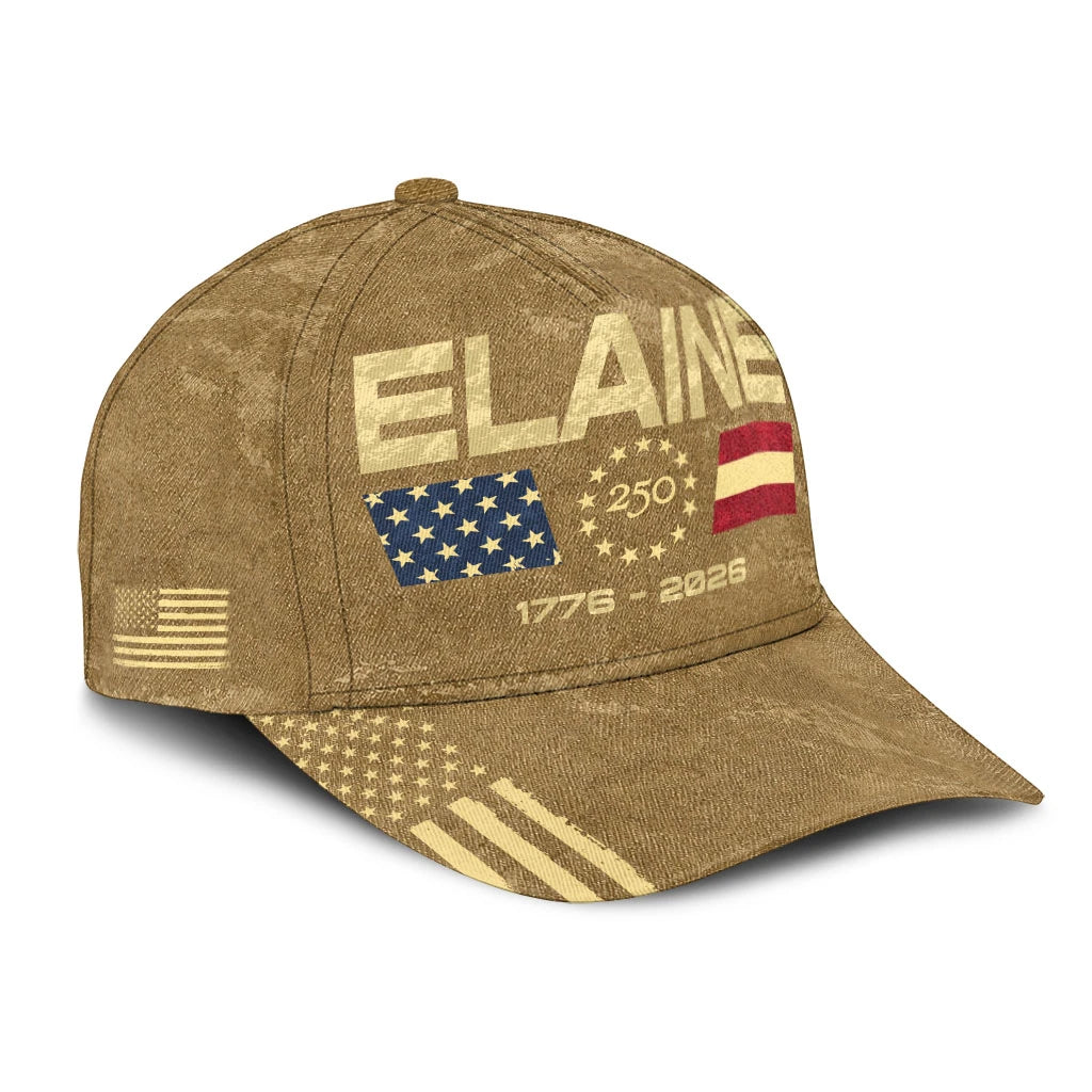 ELAINE 13K1-C14PF 250th Anniversary Patriotic Baseball Cap 1776–2026