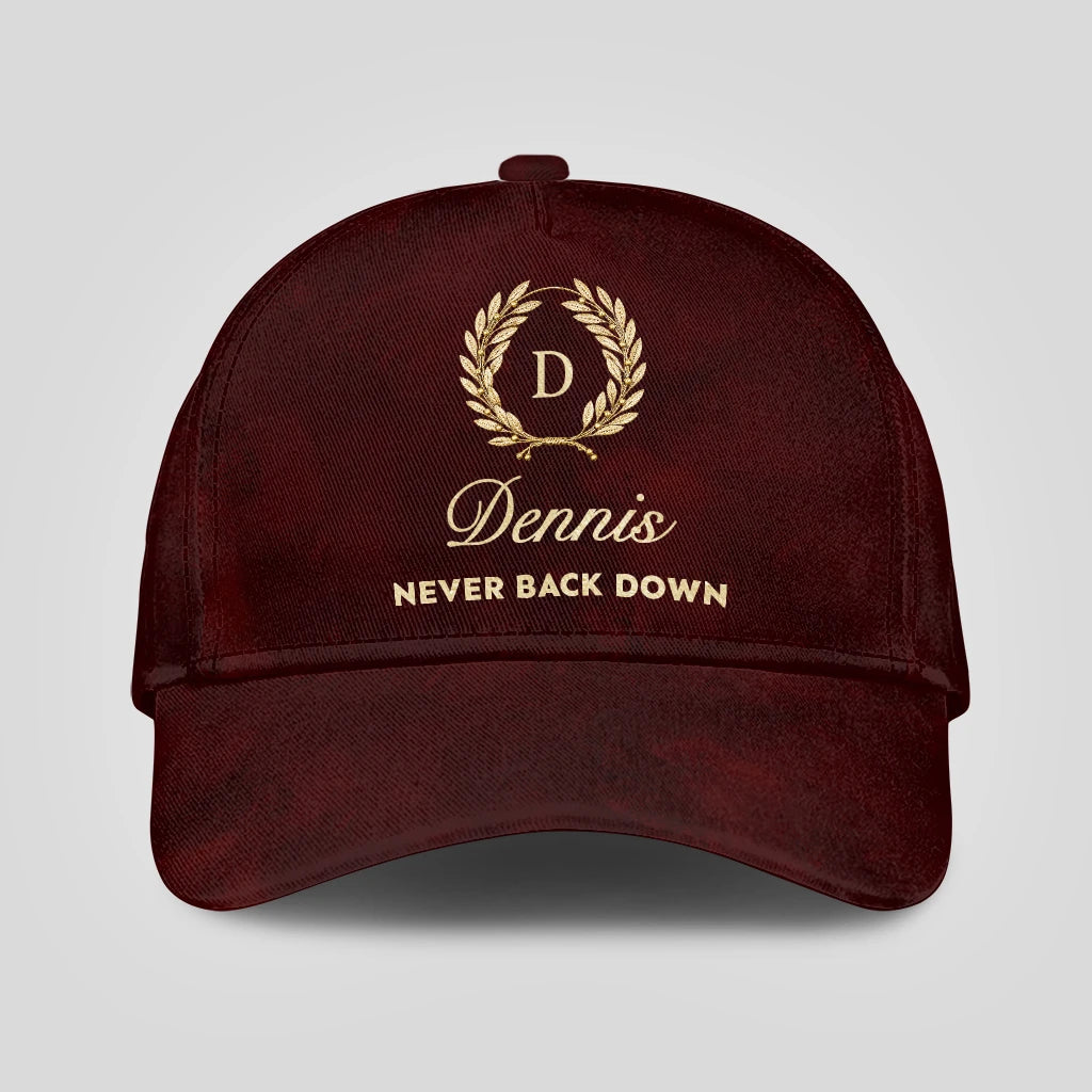 Never Back Down Golden Olive Burgundy Cap DENNIS 13K1 C177PF
