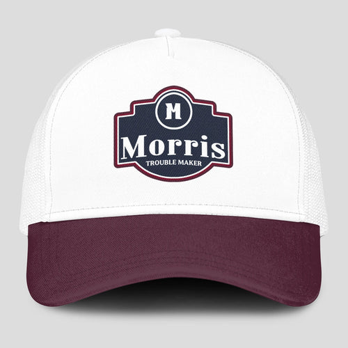 Trouble Maker Burgundy And White Funny Mesh Cap MORRIS 13K1 C201PF