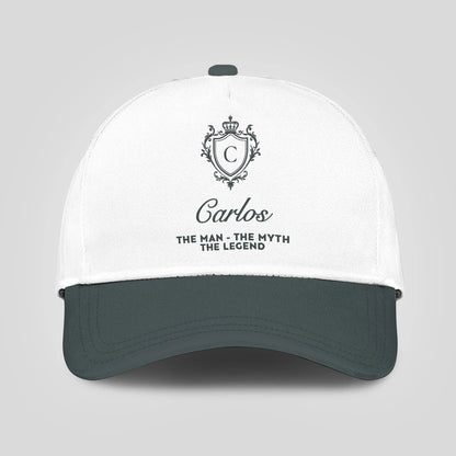 The Man The Myth The Legend Elegant Gray And White Cap CARLOS 13K1 C170PF