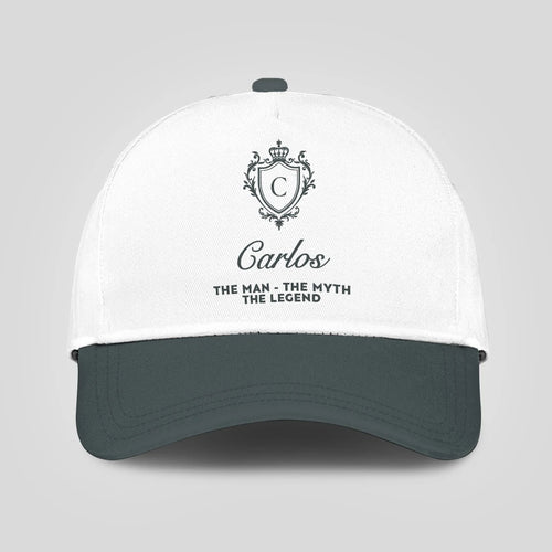 The Man The Myth The Legend Elegant Gray And White Cap CARLOS 13K1 C170PF