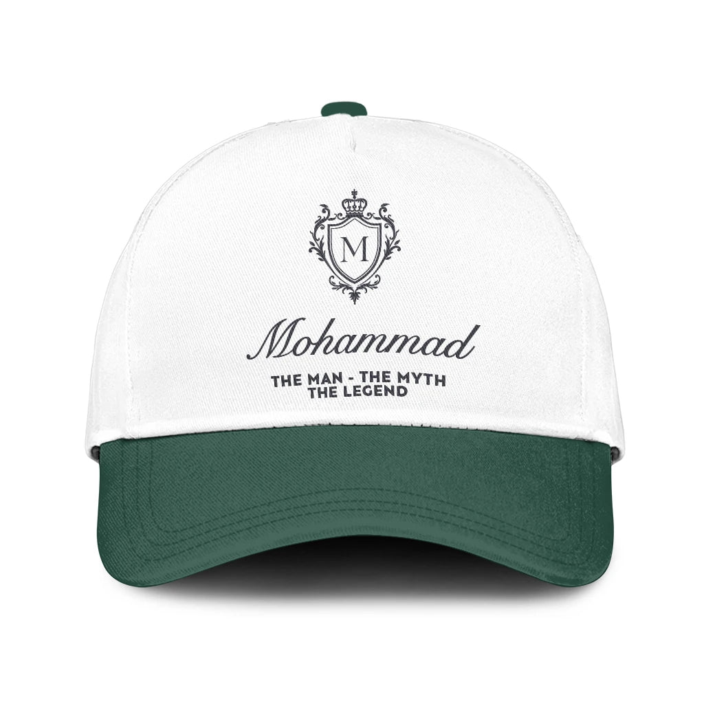 The Man The Myth The Legend Beautiful Green And White Cap MOHAMMAD 13K1 C171PF