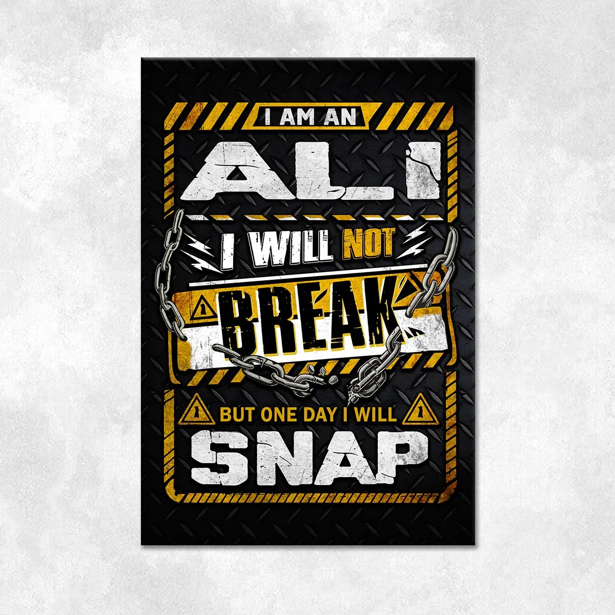 ALI Motivational Rug – Black & Yellow Quote Carpet for Living Room 13K1-AR1
