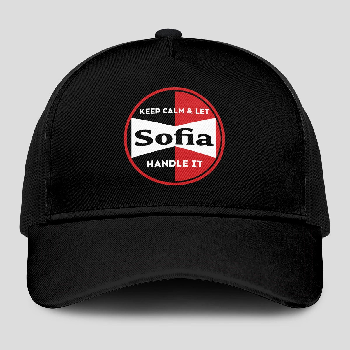 Keep Calm & Let Your Name Handle It Black Mesh Cap SOFIA 13K1 C206PF