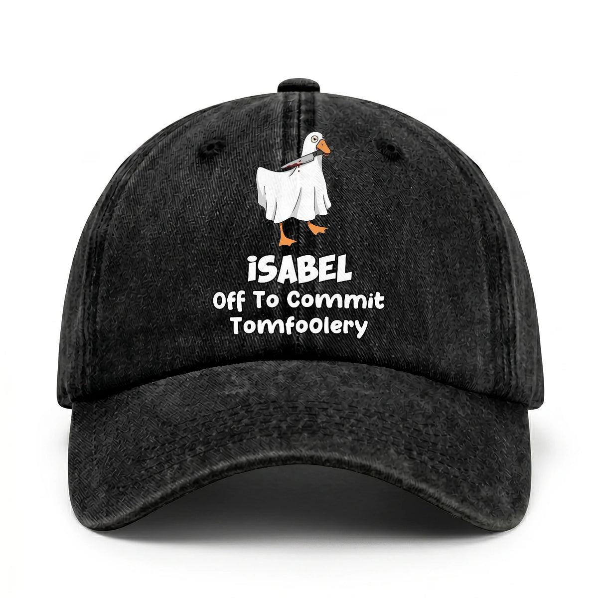 Off To Commit Tomfoolery Funny Goose Washed Cap ISABEL 13K1 C131PF