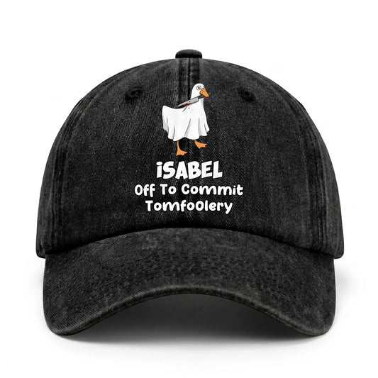 Off To Commit Tomfoolery Funny Goose Washed Cap ISABEL 13K1 C131PF