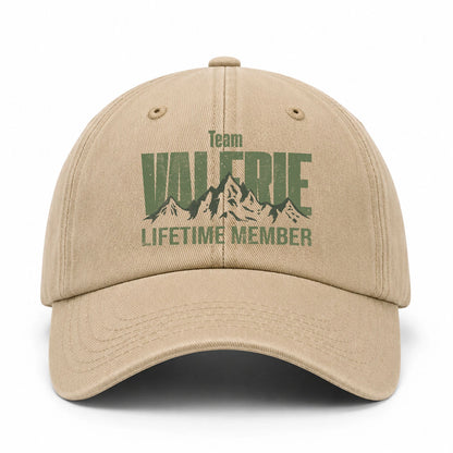 Team Your Name Lifetime Member Mountain Cap VALERIE 13K1 C58PF