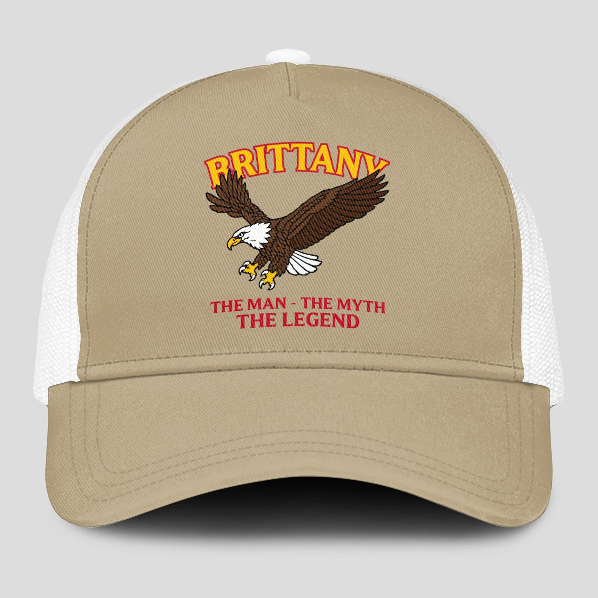The Man The Myth The Legend Eagle Khaki Mesh Cap BRITTANY 13K1 C210PF