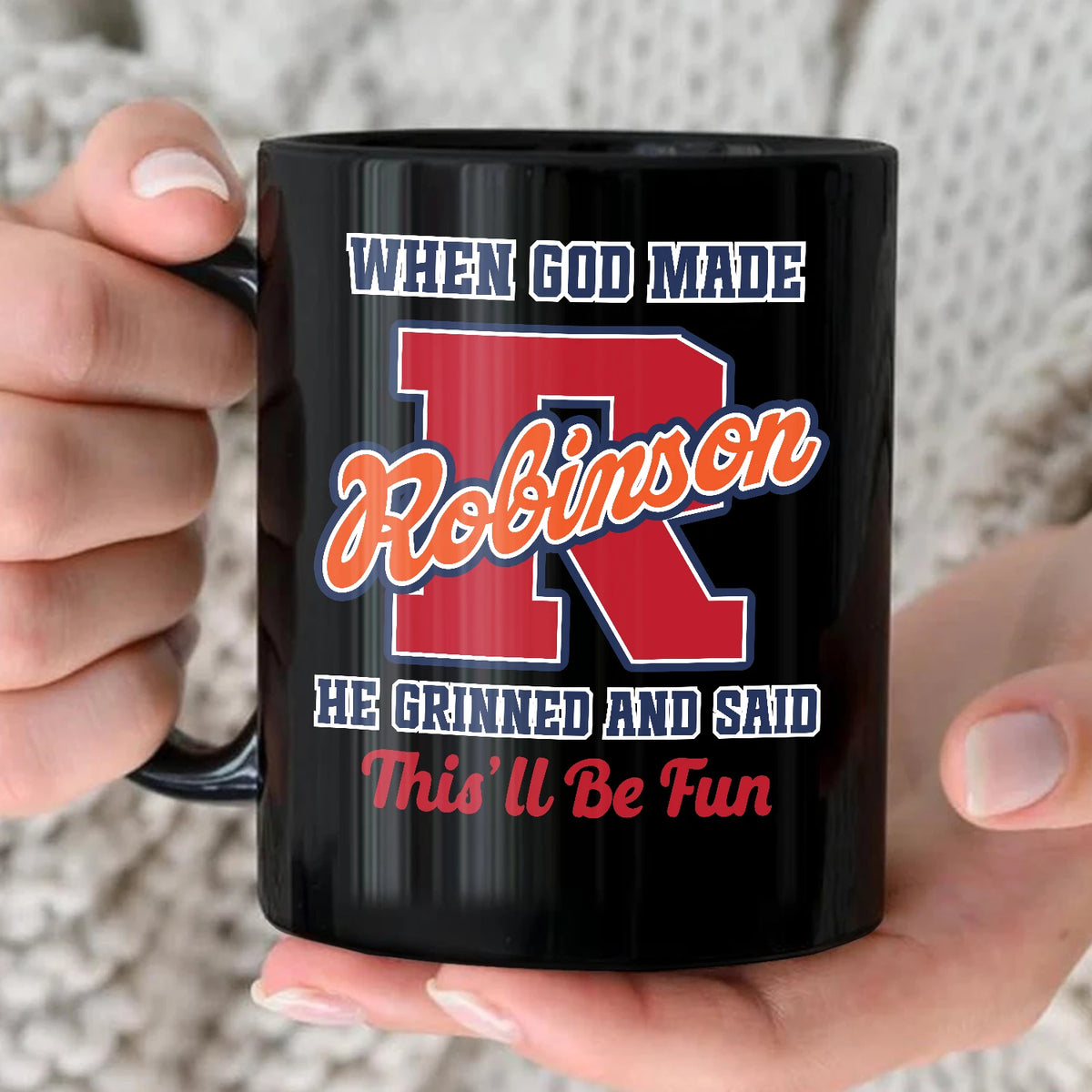 When God Made Your Name Personalized Baseball Mug ROBINSON 13K1 MG07