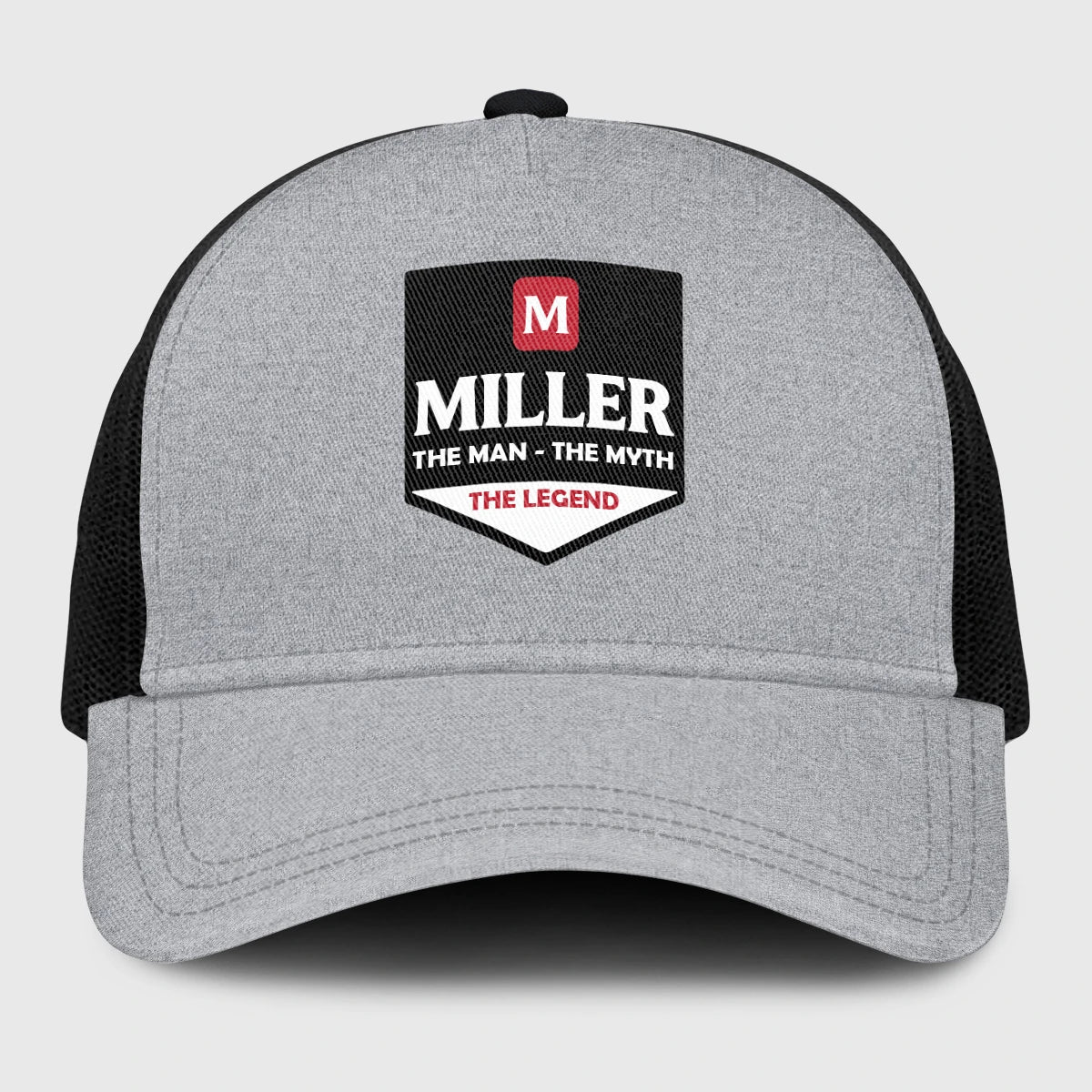 The Man The Myth The Legend Gray Mesh Cap MILLER 13K1 C189PF