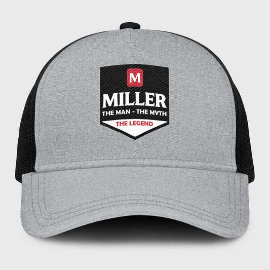 The Man The Myth The Legend Gray Mesh Cap MILLER 13K1 C189PF