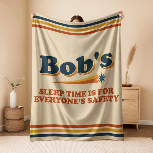 Your Name's Sleep Time Funny Retro Fleece Blanket BOB 13K1 BK67