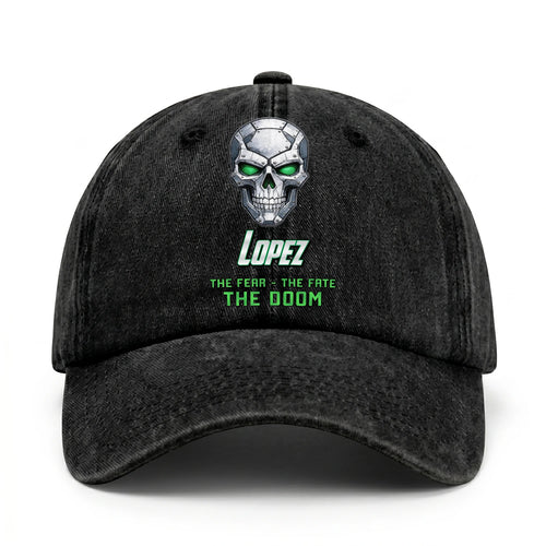 The Fear The Fate The Doom Skull Washed Cap LOPEZ 13K1 C99PF