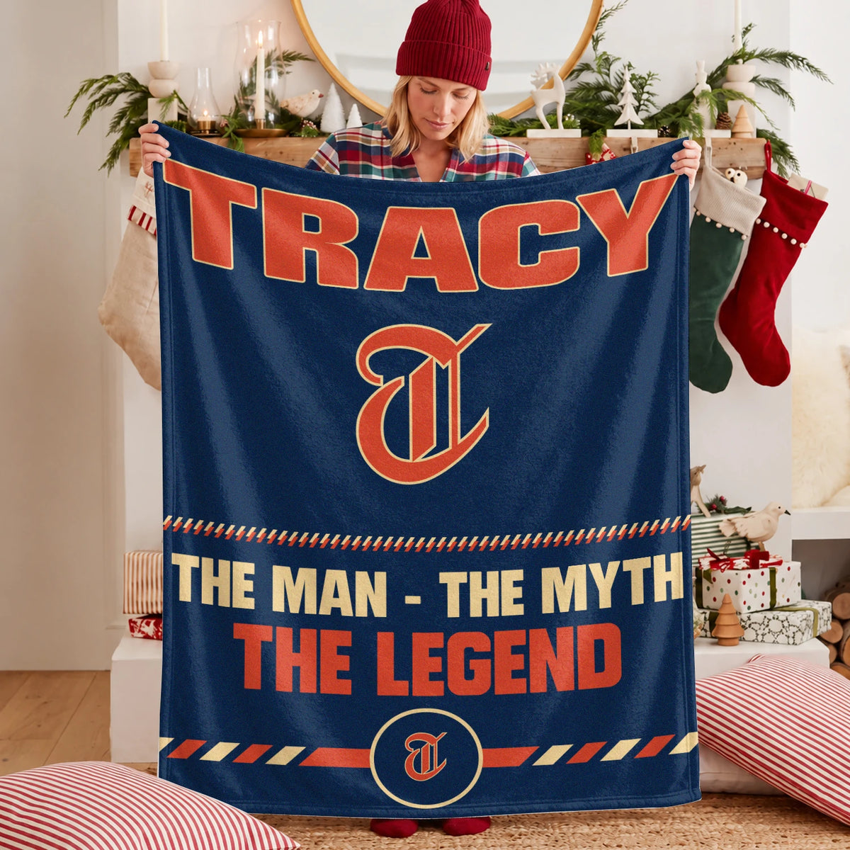 The Man The Myth The Legend Retro Fleece Blanket TRACY 13K1 BK53