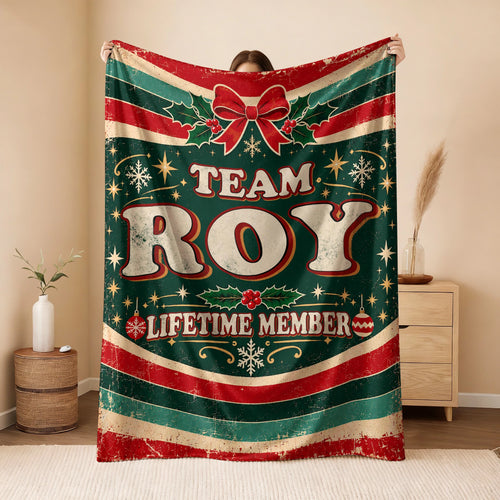 Team Your Name Lifetime Member Christmas Fleece Blanket ROY 13K1 BK52