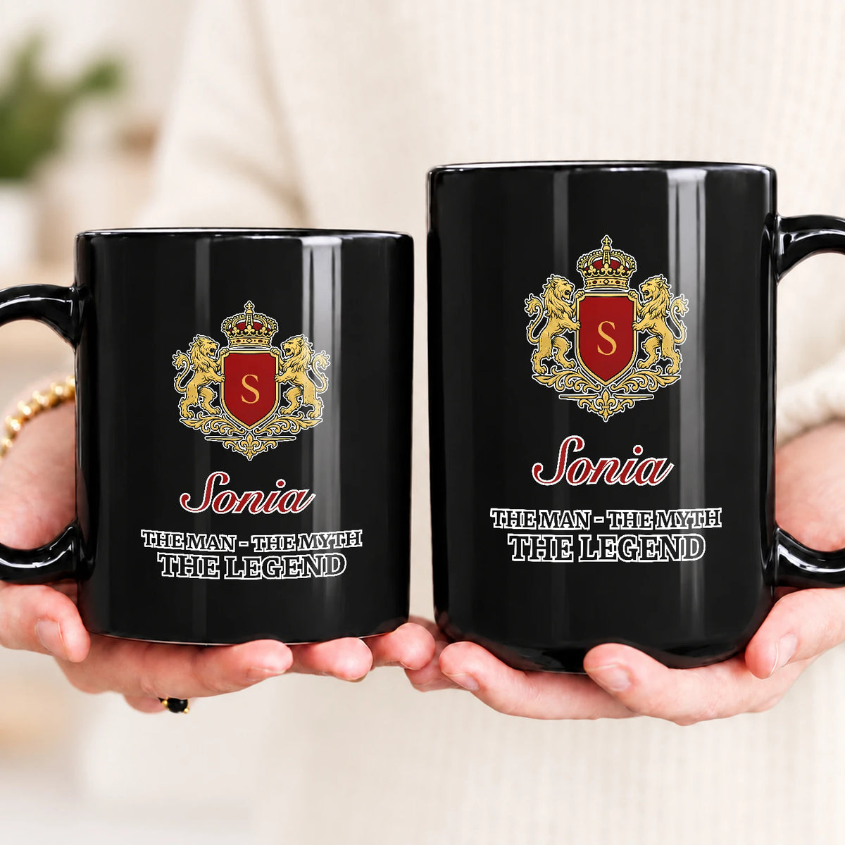 The Man The Myth The Legend Gold Royal Logo Mug SONIA 13K1 MG03