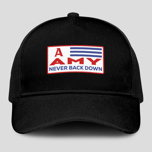 Never Back Down Vintage America Black Mesh Cap AMY 13K1 C207PF