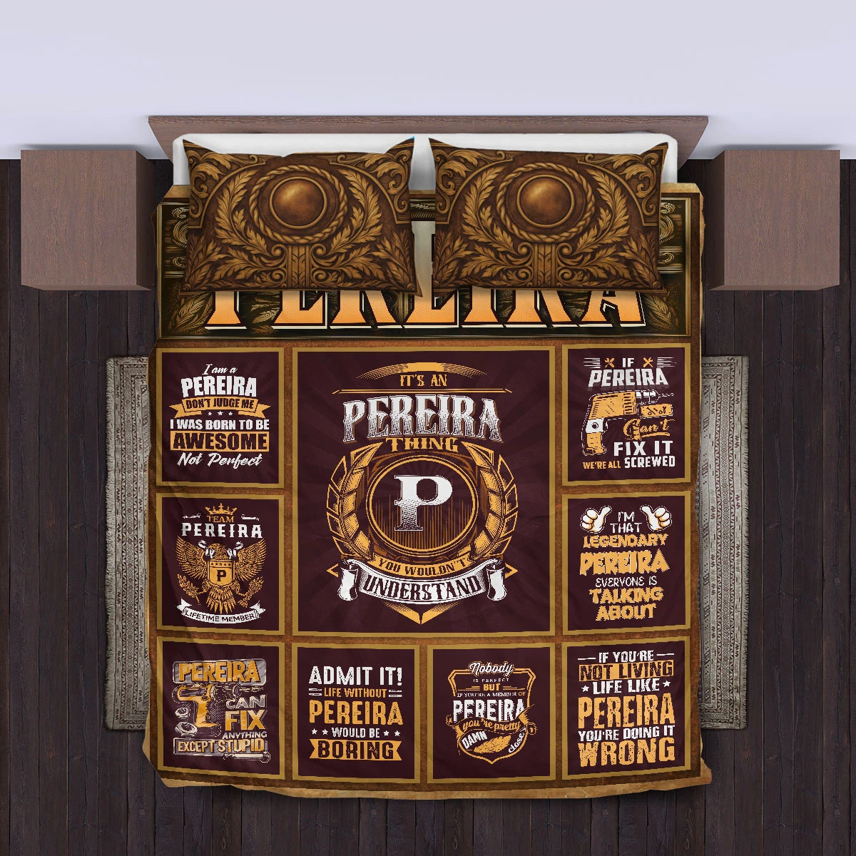 PEREIRA Limited Edition Personalized Bedding Set 13K1-BS3