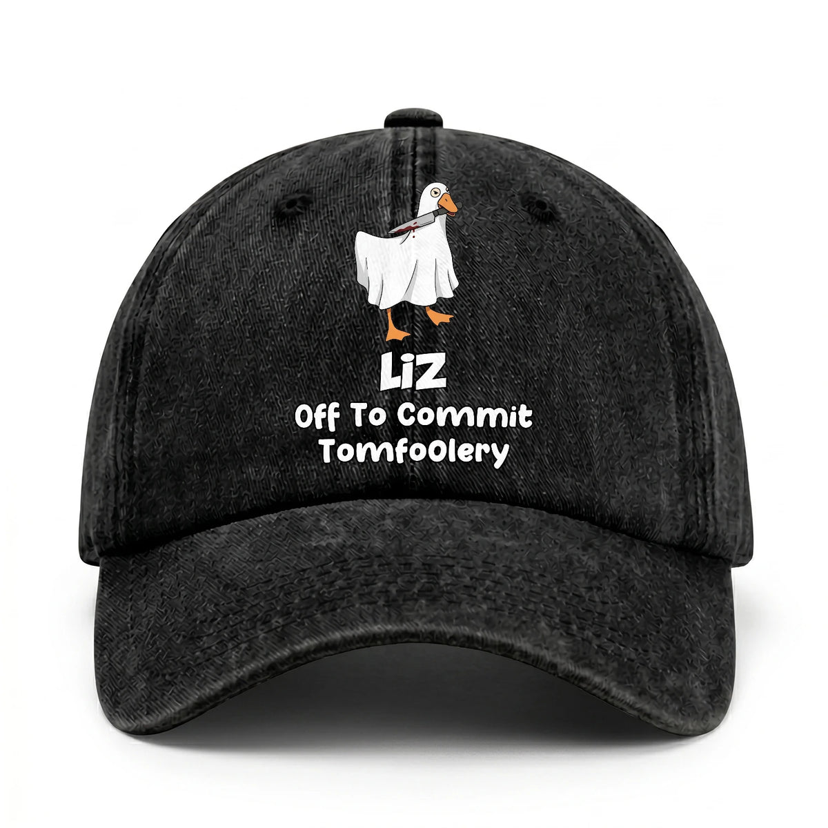 Off To Commit Tomfoolery Funny Goose Washed Cap LIZ 13K1 C131PF