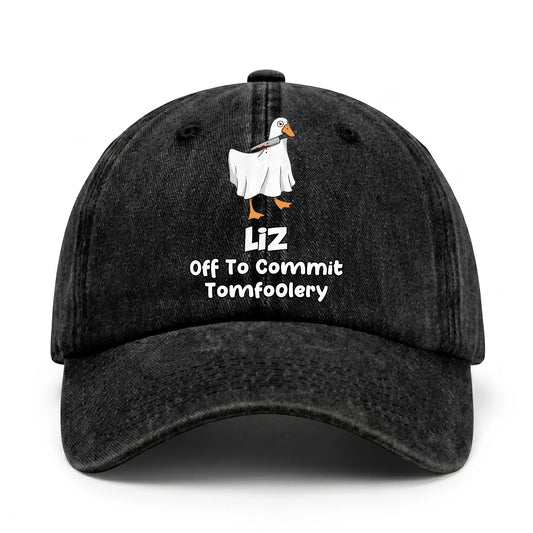 Off To Commit Tomfoolery Funny Goose Washed Cap LIZ 13K1 C131PF