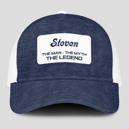 The Man The Myth The Legend Blue Denim Mesh Cap STEVEN 13K1 C194PF