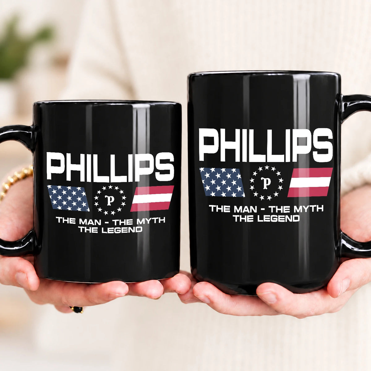 The Man The Myth The Legend Us Flag Mug PHILLIPS 13K1 MG23