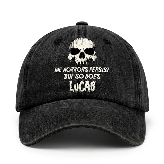 The Horrors Persist But So Does Your Name Cool Skull Washed Cap LUCAS 13K1 C134PF