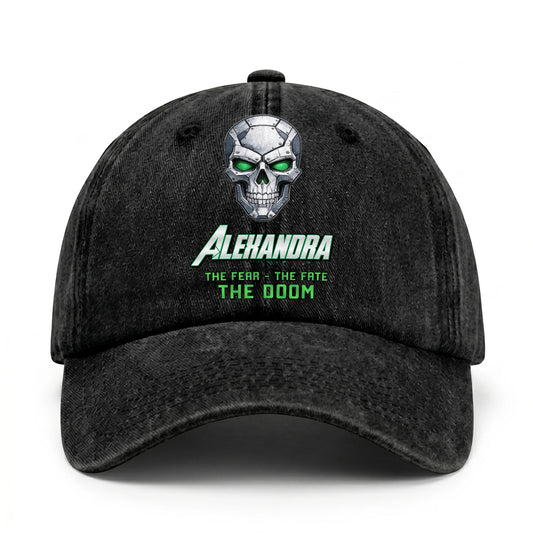 The Fear The Fate The Doom Skull Washed Cap ALEXANDRA 13K1 C99PF