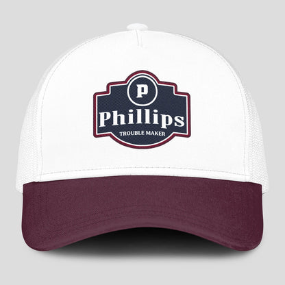Trouble Maker Burgundy And White Funny Mesh Cap PHILLIPS 13K1 C201PF