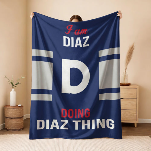 I'm Name Doing Name Things Navy Fleece Blanket DIAZ 13K1 BK51