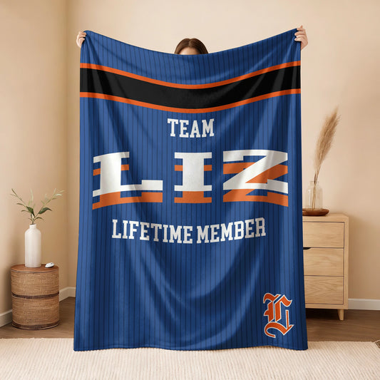 Team Your Name Lifetime Member Basketball Fleece Blanket LIZ 13K1 BK47