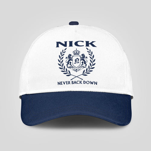 Never Back Down Blue And White Cap NICK 13K1 C59PF