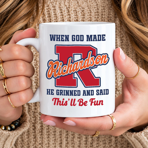 When God Made Your Name Personalized Baseball Mug RICHARDSON 13K1 MG07