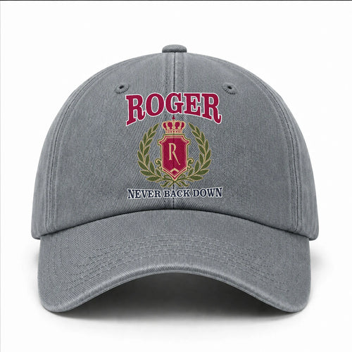 Your Name Never Back Down Royal Washed Cap ROGER 13K1 C77PF