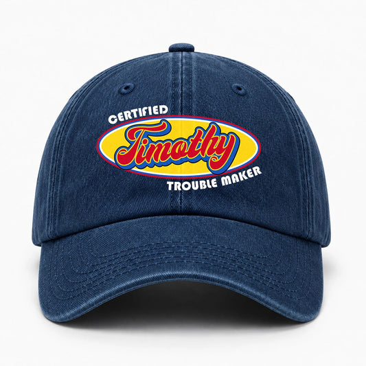 Certified Your Name Trouble Maker Washed Cap TIMOTHY 13K1 C73PF