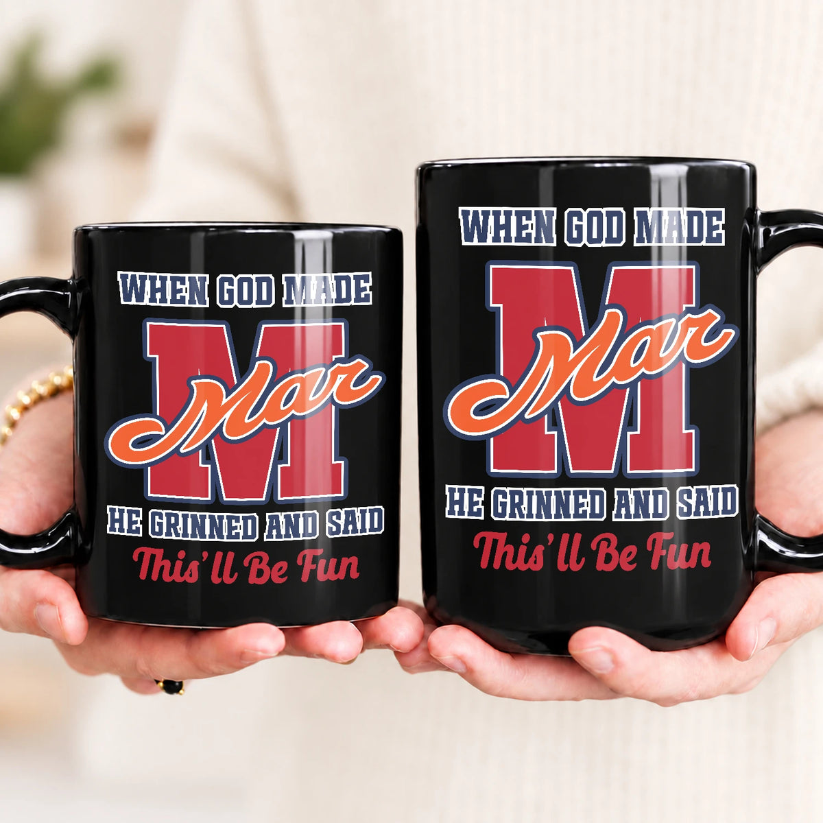When God Made Your Name Personalized Baseball Mug MAR 13K1 MG07