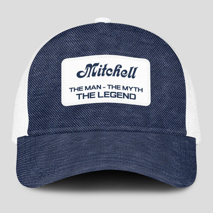 The Man The Myth The Legend Blue Denim Mesh Cap MITCHELL 13K1 C194PF