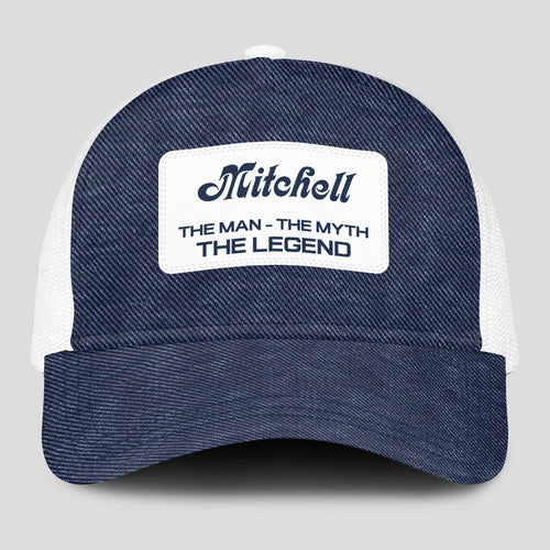 The Man The Myth The Legend Blue Denim Mesh Cap MITCHELL 13K1 C194PF