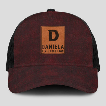 Never Back Down Burgundy And Black Mesh Cap DANIELA 13K1 C208PF