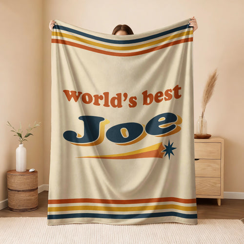 World's Best Your Name Retro Fleece Blanket JOE 13K1 BK64