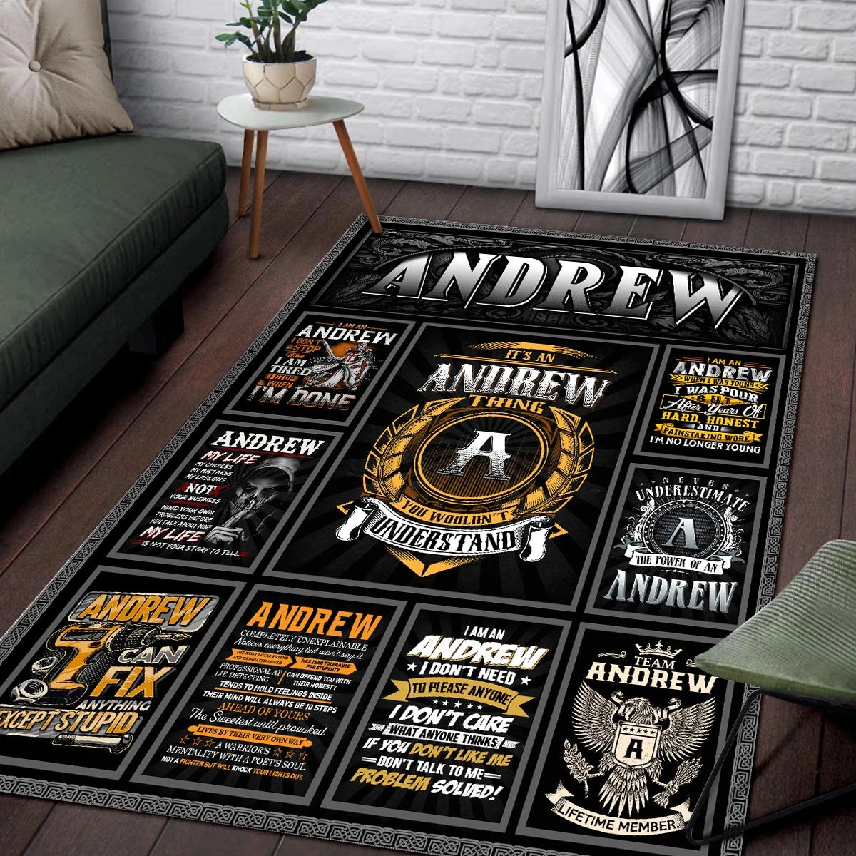 ANDREW Personalized Sponge Floor Mat – Custom Printed Home Decor 13K1-AR2