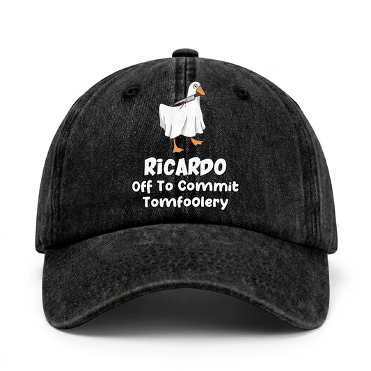 Off To Commit Tomfoolery Funny Goose Washed Cap RICARDO 13K1 C131PF