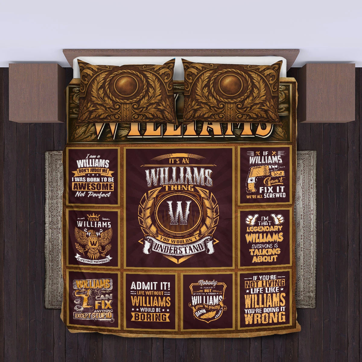 WILLIAMS Limited Edition Personalized Bedding Set 13K1-BS3