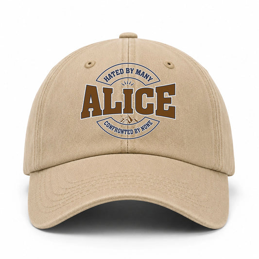 Hated By Many Confronted By None Washed Cap ALICE 13K1 C36PF